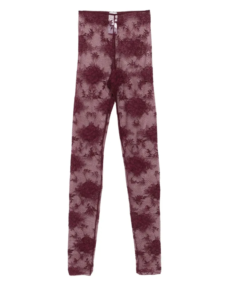 ANDAMANE Leggings mit blumiger Spitze - 380 CABERNET 380
