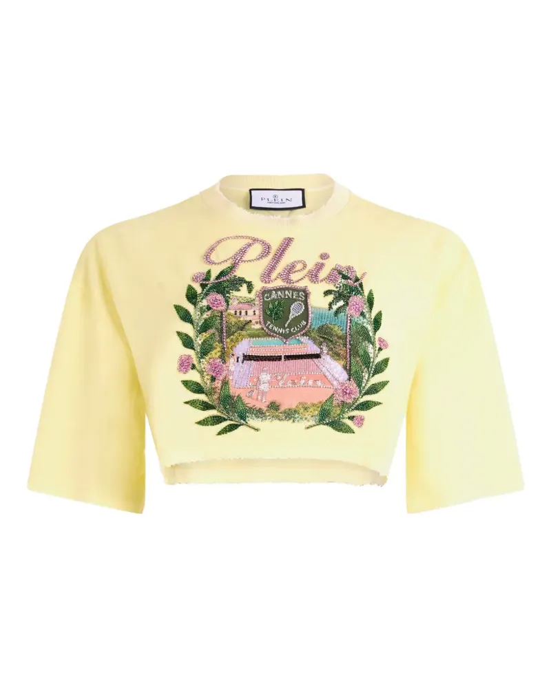 Philipp Plein Verziertes Cropped-Top - Gelb Gelb