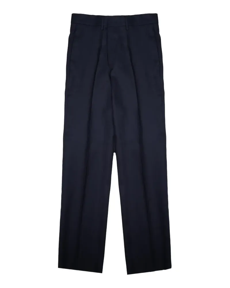 Tagliatore Leinenhose mit Bundfalten - Blau Blau