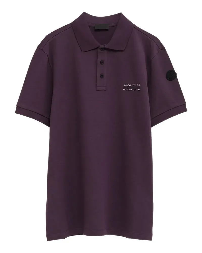 Moncler logo patch polo shirt - Violett Violett