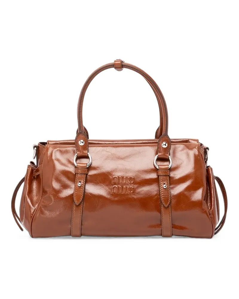 Miu Miu Handtasche aus glänzendem Leder - Braun Braun