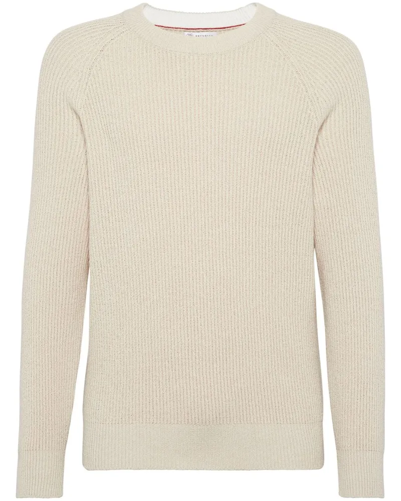Brunello Cucinelli Gerippter Strickpullover - Nude Nude