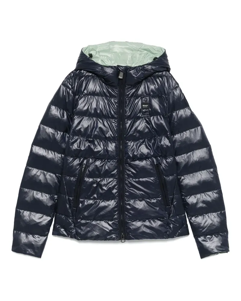 Blauer Gefütterte Jacke Blau