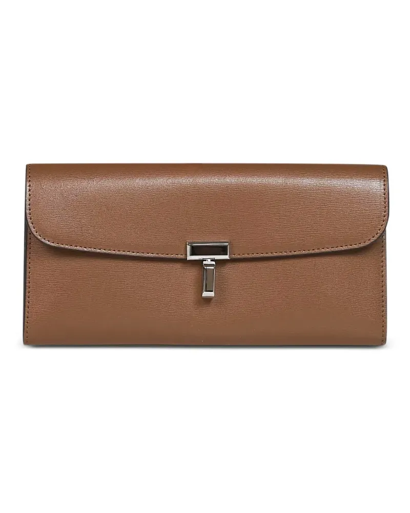 Totême T-lock leather wallet - Braun Braun