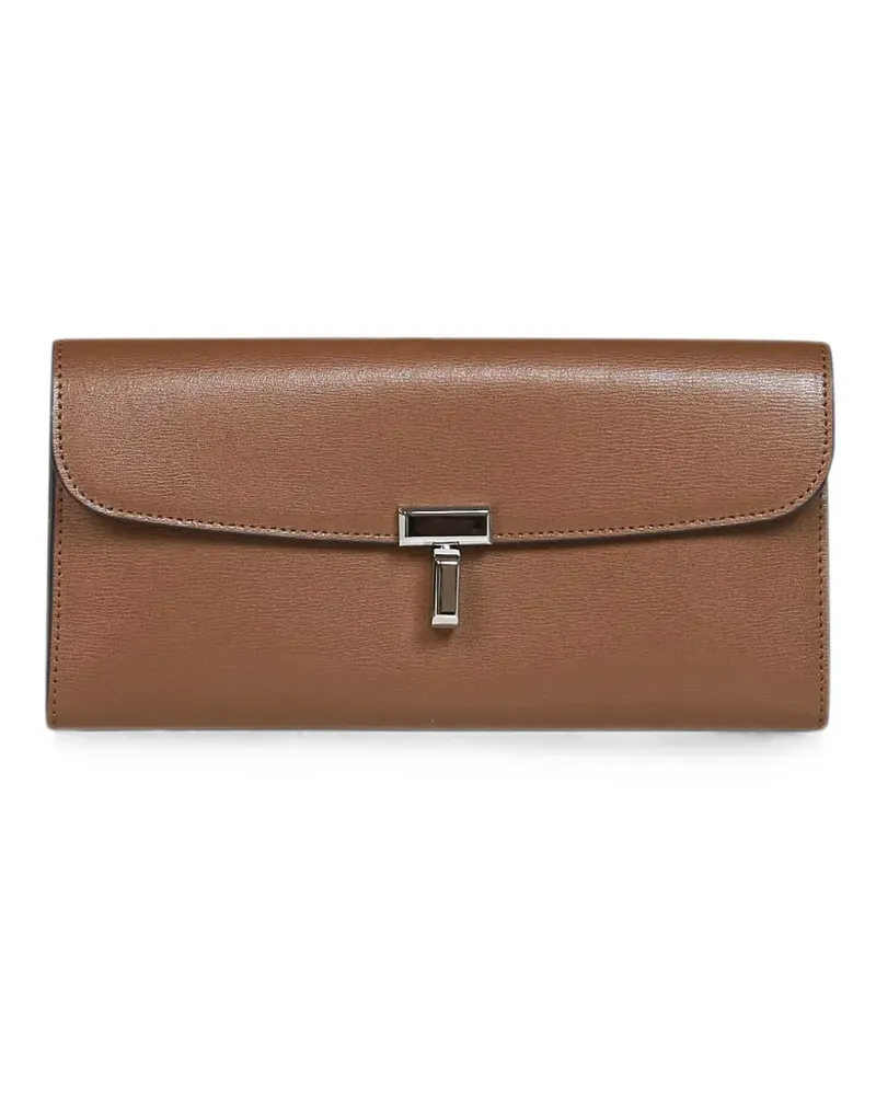 Totême T-lock leather wallet - Braun Braun