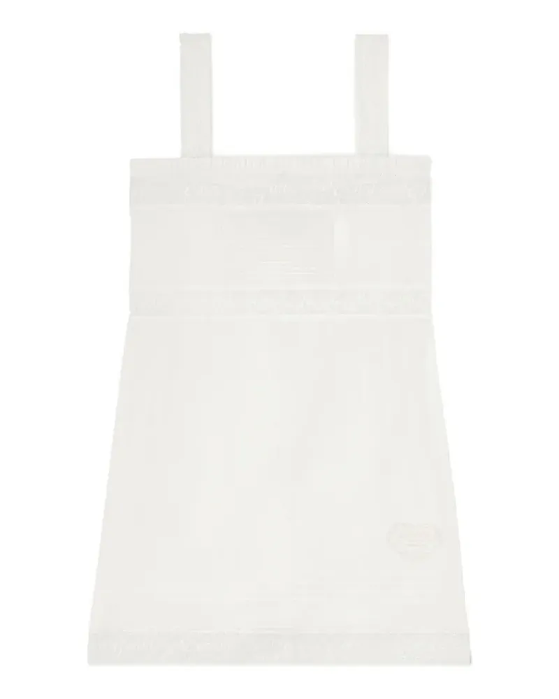 Ganni lace-trim minidress - Weiß Weiß