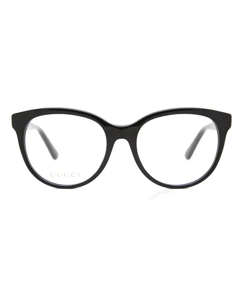 Gucci Runde Sonnenbrille mit GG-Logo - Schwarz Schwarz