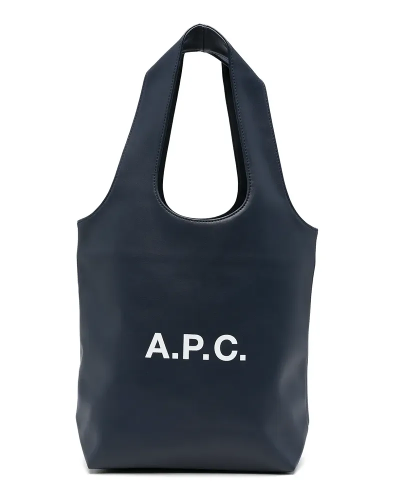 A.P.C. Kleiner Ninon Shopper mit Logo-Print - Blau Blau