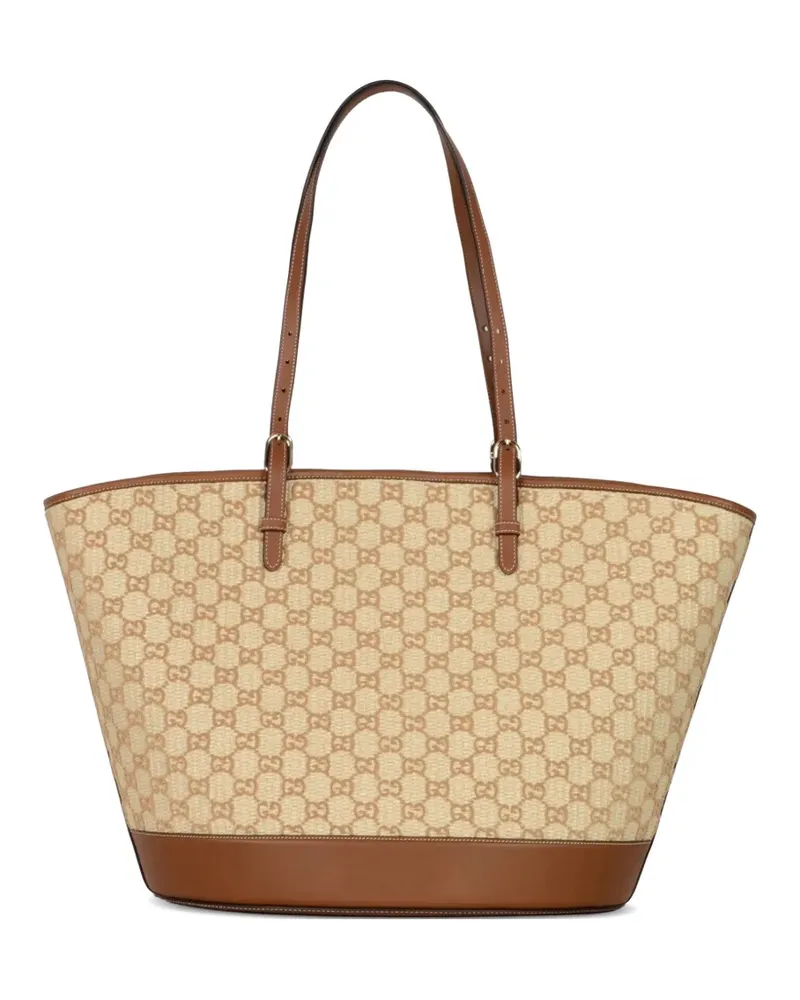 Gucci Großer Samt-Tote Bag mit GG-Motiv - Nude Nude
