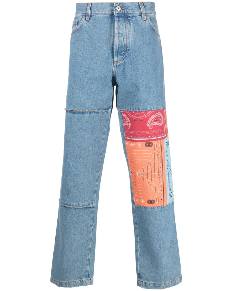 Marcelo Burlon | County of Milan Gerade Jeans mit Patchwork-Detail - Blau Blau
