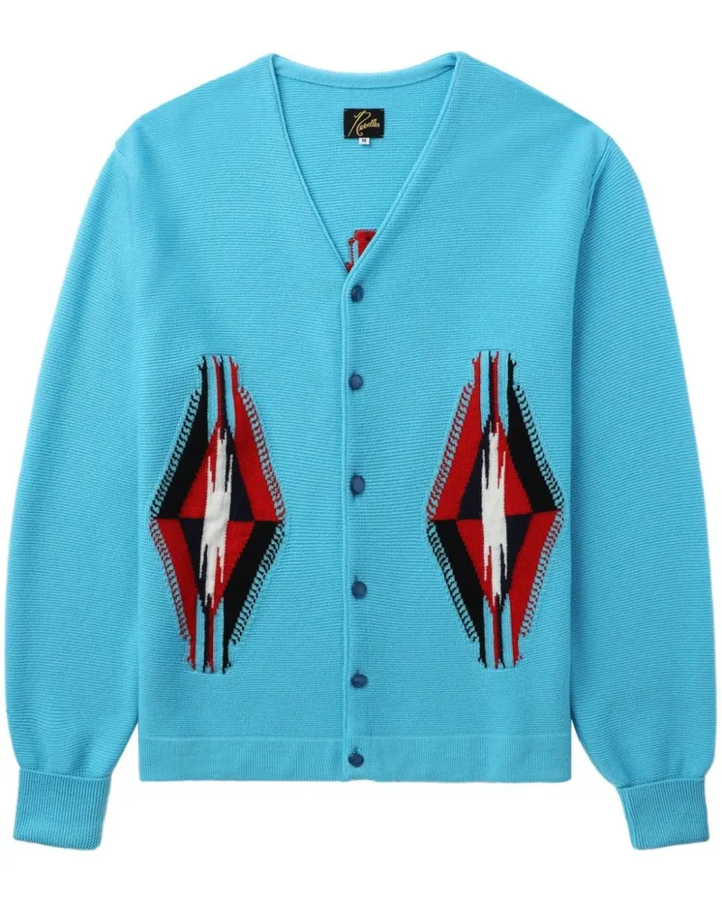 NEEDLES Cardigan mit V-Ausschnitt Blau