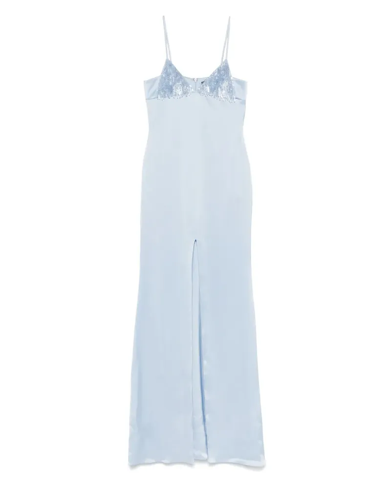 David Koma Maxikleid aus Satin - Blau Blau