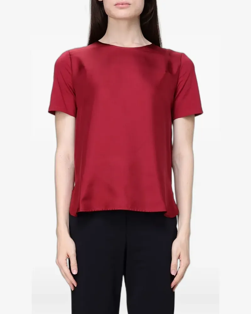 Max Mara satin-finish short-sleeve T-shirt - Rot Rot