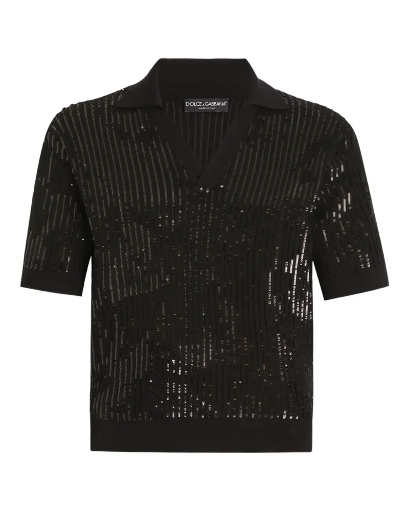 Dolce & Gabbana T-Shirt mit Pailletten - Schwarz Schwarz