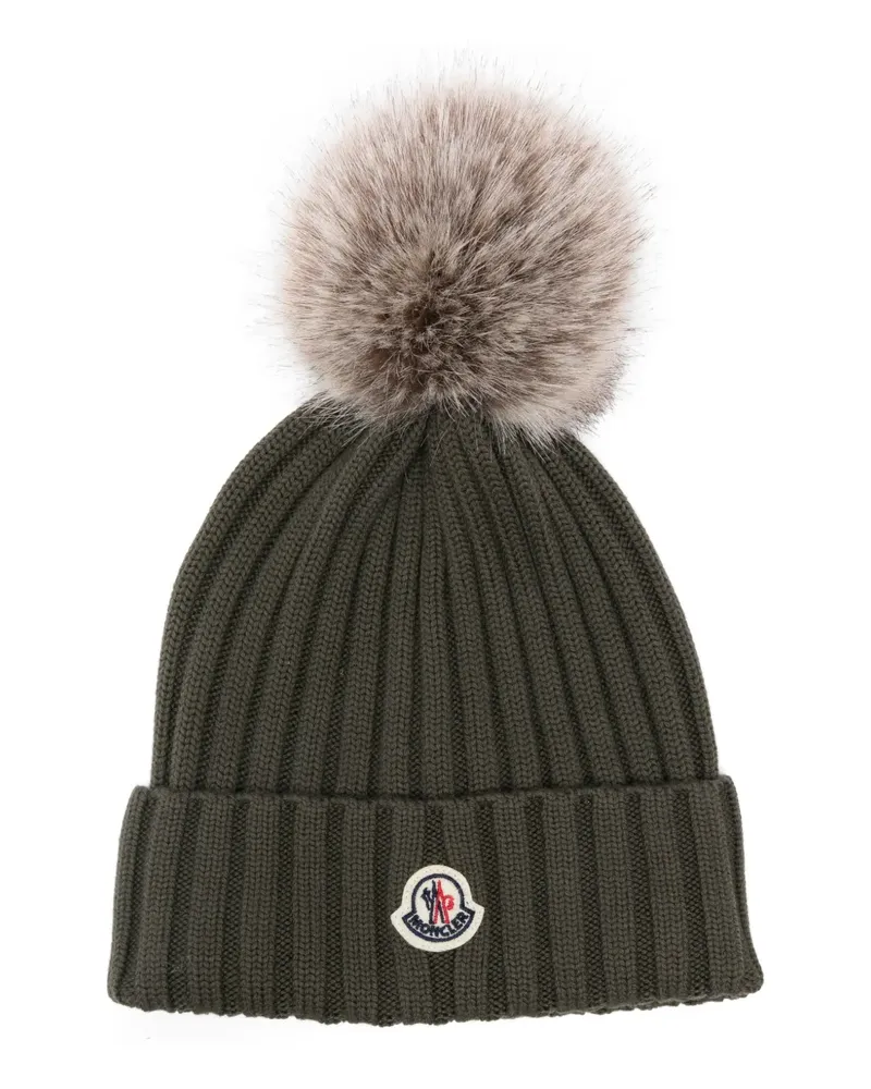Moncler Beanie mit Logo-Patch - Grün Grün