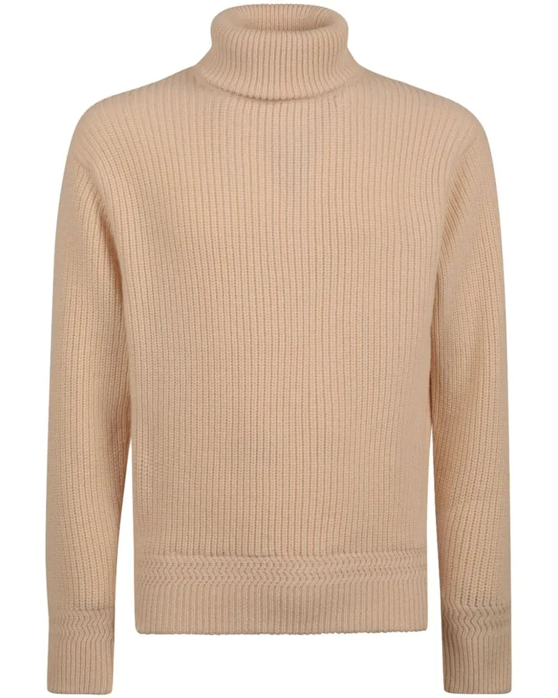 Bally Gerippter Rollkragenpullover Nude