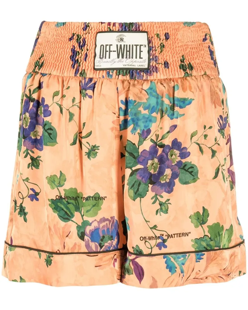 OFF-WHITE Shorts mit Blumen-Print - Orange Orange
