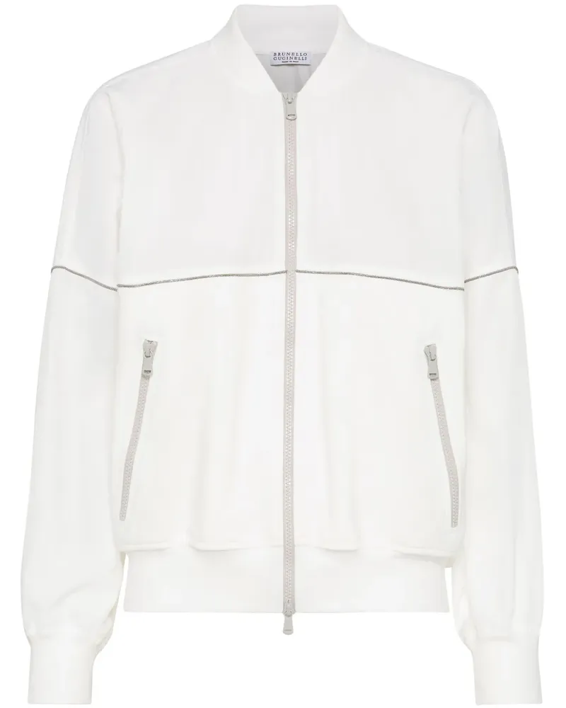 Brunello Cucinelli Sportjacke mit Monili-Detail - Weiß Weiß