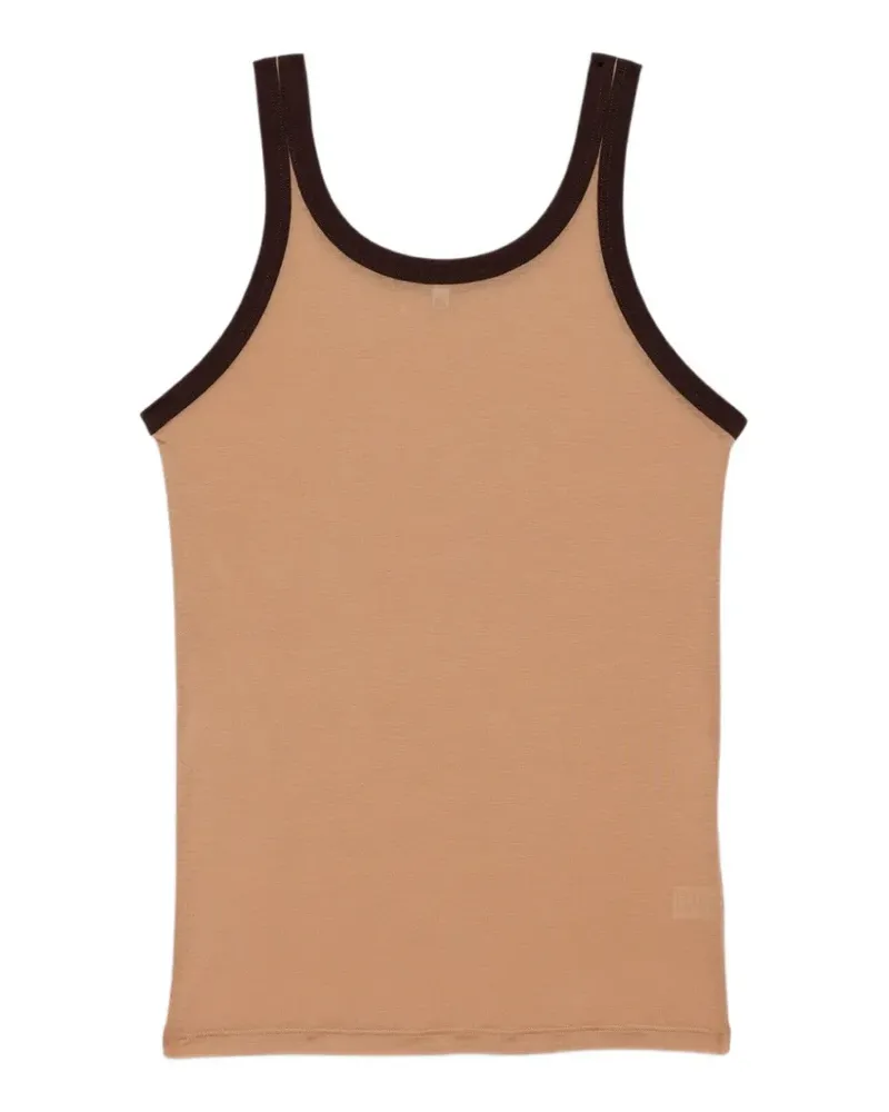 Baserange contrast-trim tank top - Nude Nude