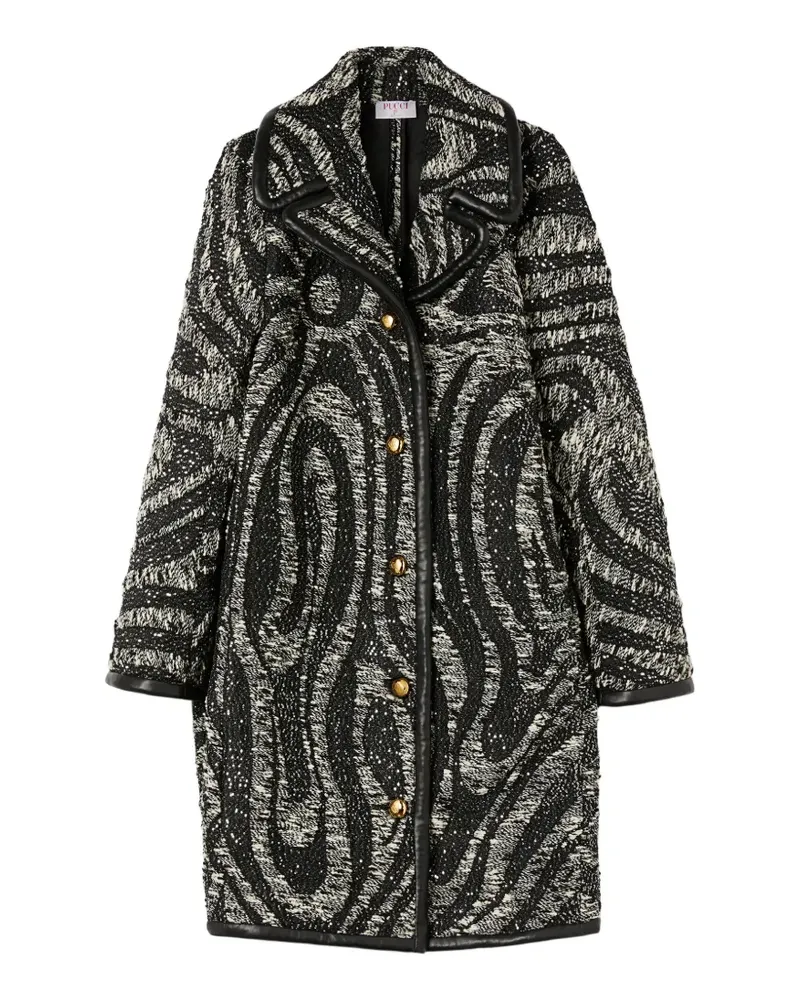 Emilio Pucci tweed patterned coat - Schwarz Schwarz