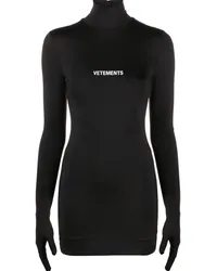 VETEMENTS Minikleid mit Logo-Print Schwarz