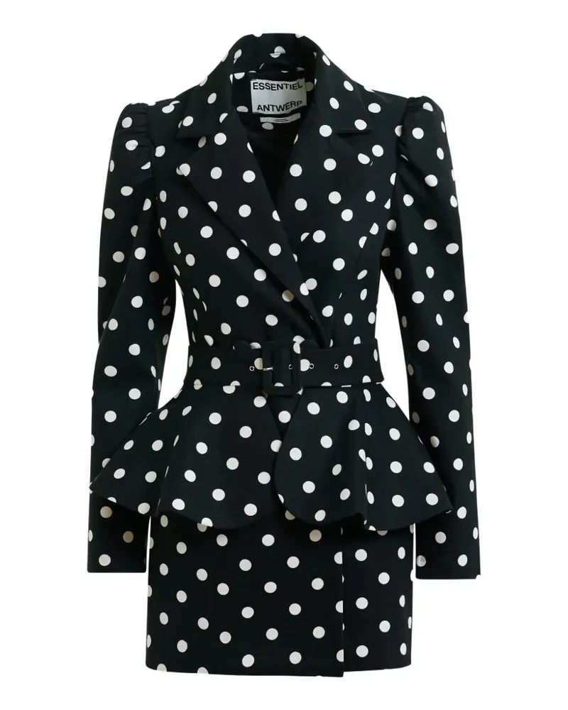 Essentiel Minikleid mit Polka Dots - Schwarz Schwarz