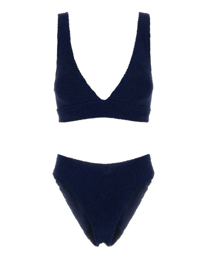 Hunza G Angel Bikini in Knitteroptik - Blau Blau