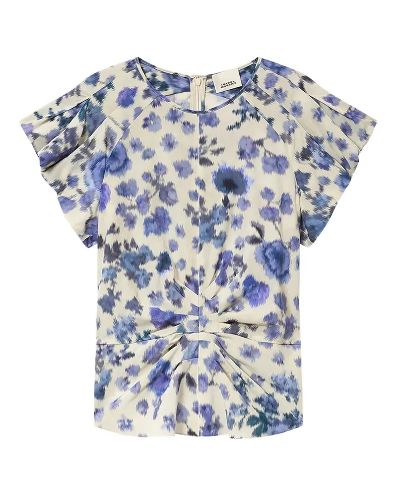 Isabel Marant Geknotetes Tullya Oberteil mit Blumen - Nude Nude