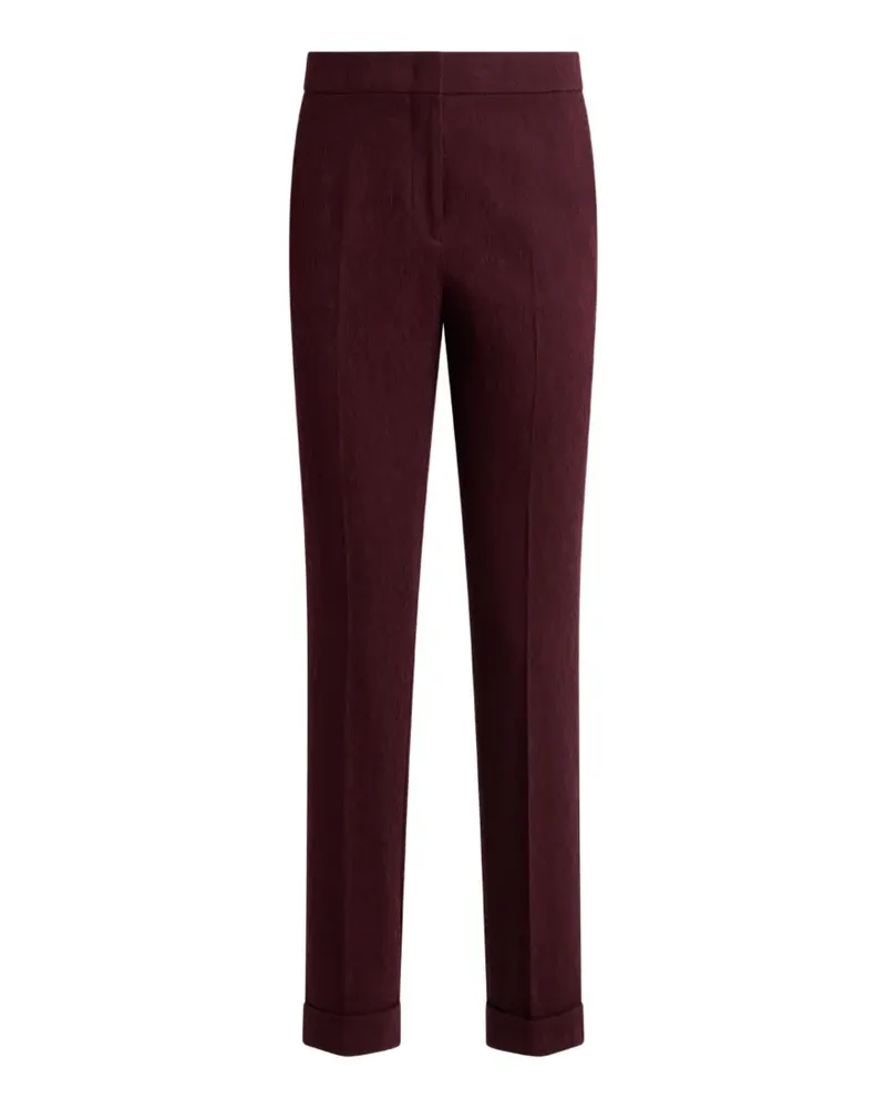Etro Cropped Hose aus Woll-Jacquard mit Medaillon-Motiv - Rot Rot
