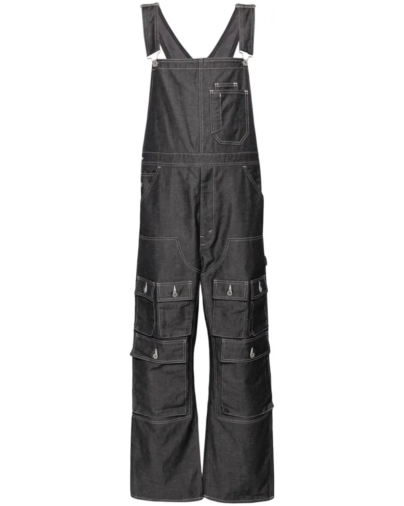 Junya Watanabe Jeans-Overall mit aufgesetzten Taschen - Blau Blau