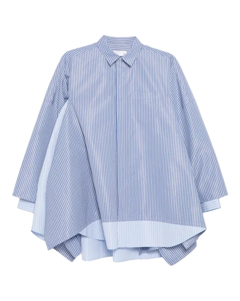 Sacai Gestreiftes Hemd mit Tasche - Blau Blau