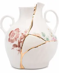 Seletti Kintsuji Vase mit 24kt Golddetails Weiß