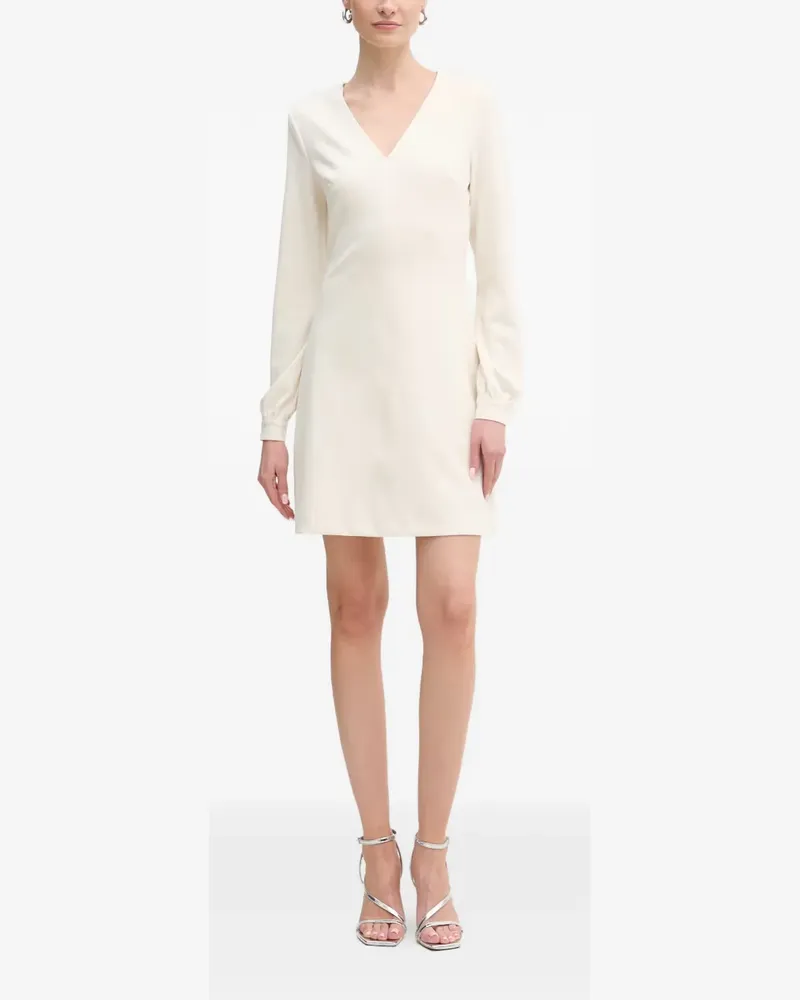 Guess Evelina V-neck long-sleeve mini dress - Weiß Weiß