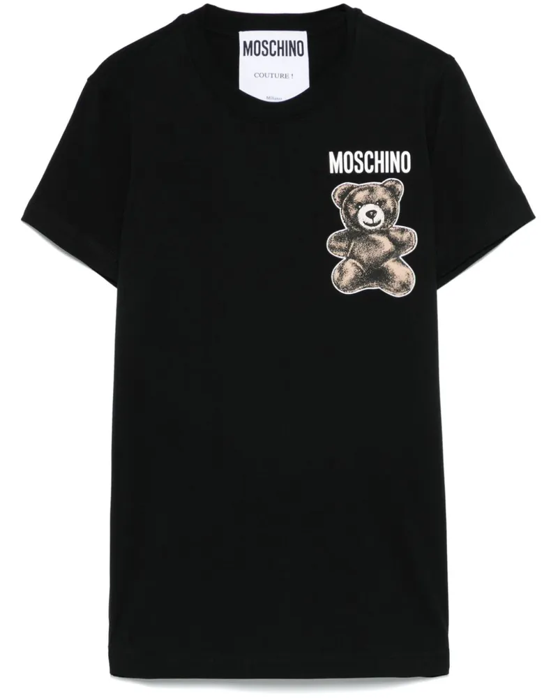 Moschino T-Shirt mit Leo Teddy-Print - Schwarz Schwarz