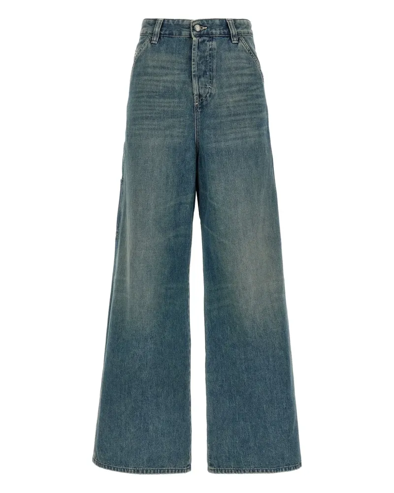 Diesel D-Sire-W Wide-Leg-Jeans im Used-Look - Blau Blau