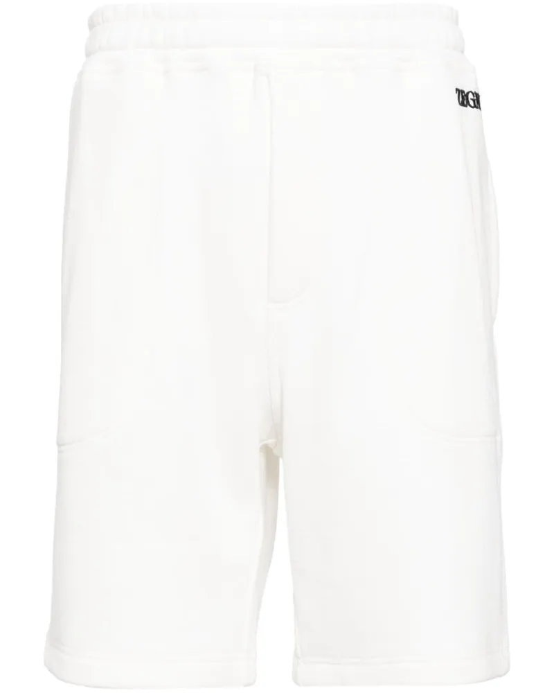 Ermenegildo Zegna Joggingshorts mit Logo-Stickerei - Weiß Weiß