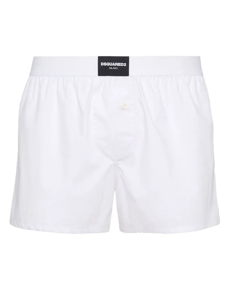 Dsquared2 Boxershorts Mit Logo Patch Weiß