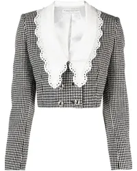 Alessandra Rich Blazer mit Bubikragen Schwarz