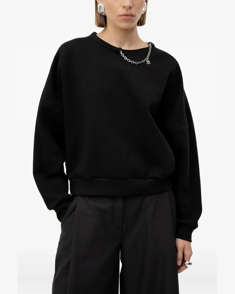 HUGO BOSS chain-detail sweatshirt - Schwarz Schwarz