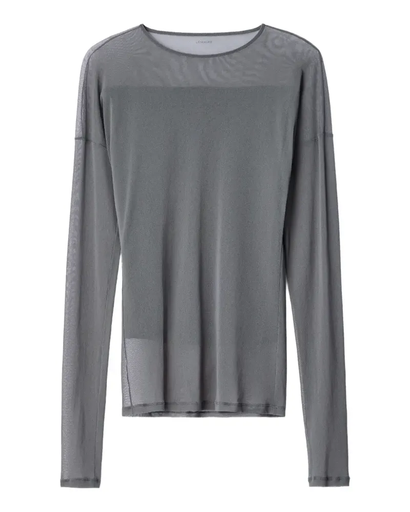 Christophe Lemaire long-sleeve ballerina-style top in mesh jersey - Grau Grau