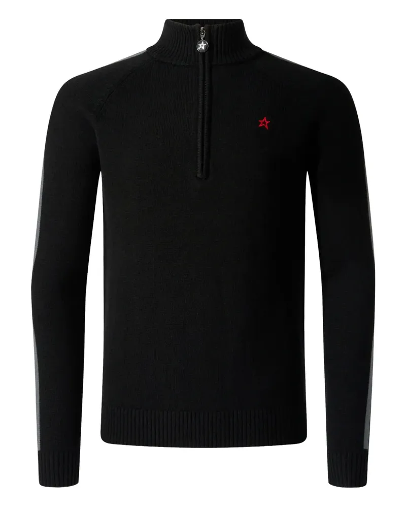 Perfect Moment Gestrickter Pullover mit Reißverschlussstreifen - Schwarz Schwarz