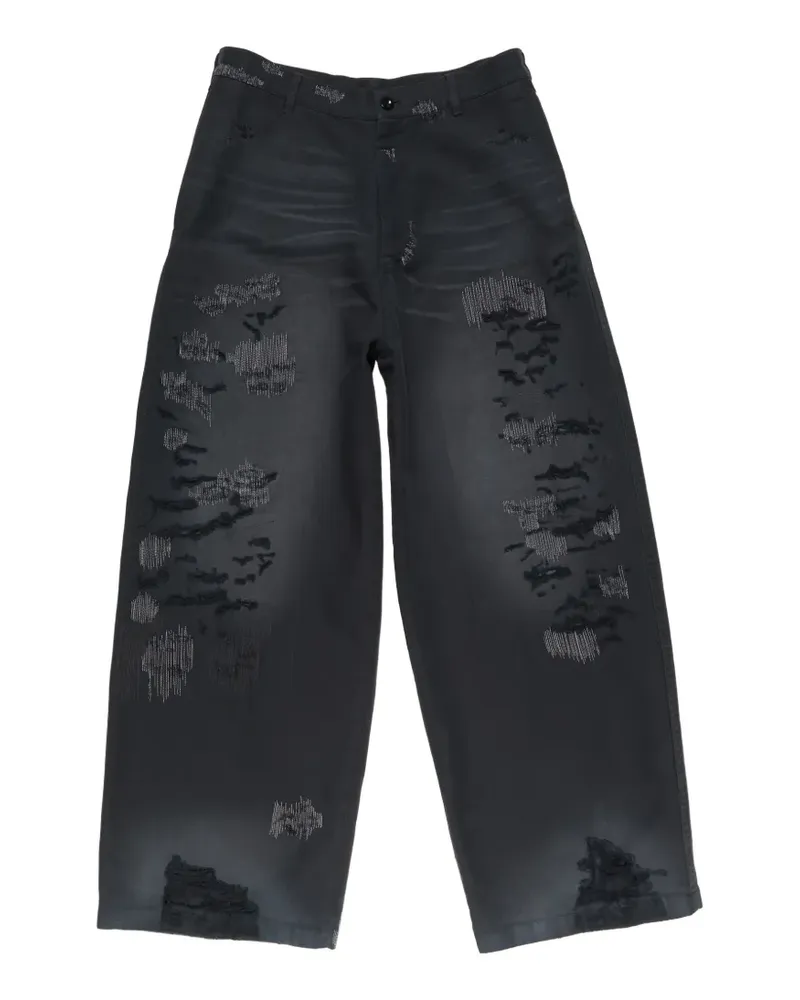 Acne Studios Mended Hose im Distressed-Look - Schwarz Schwarz