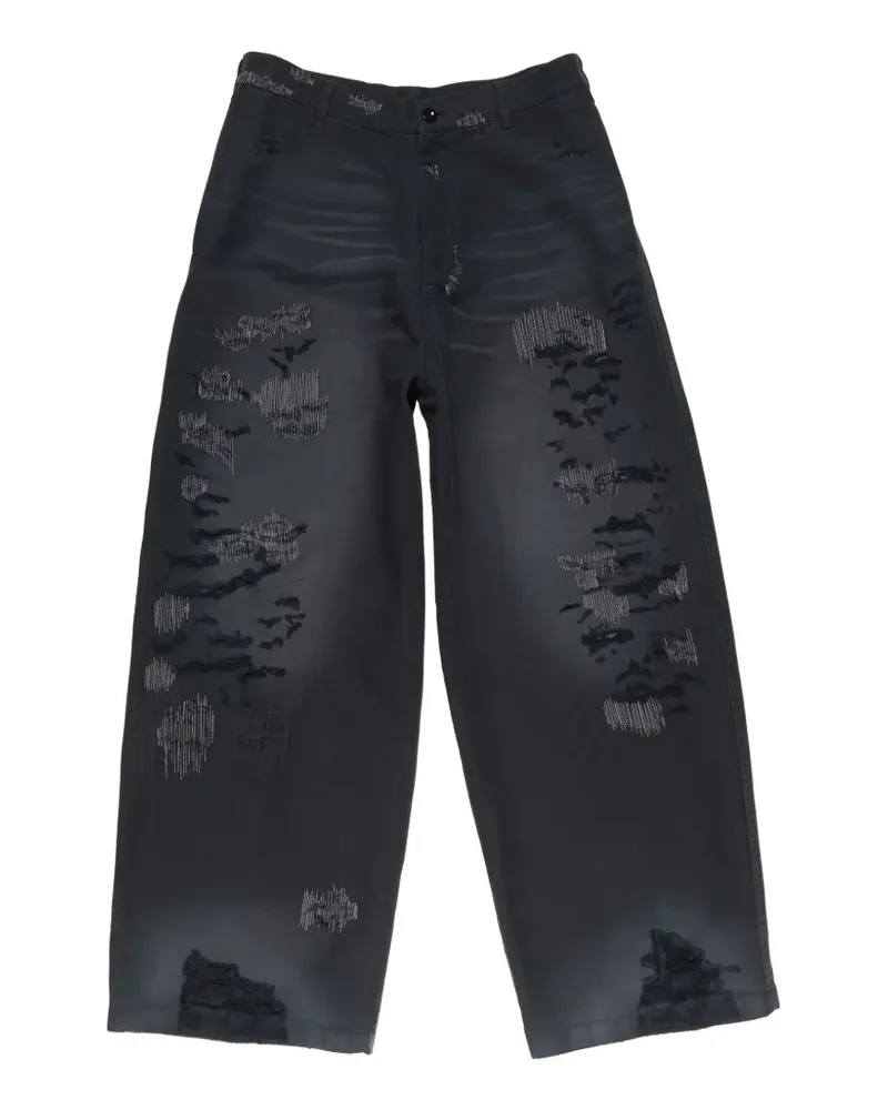 Acne Studios Mended Hose im Distressed-Look - Schwarz Schwarz
