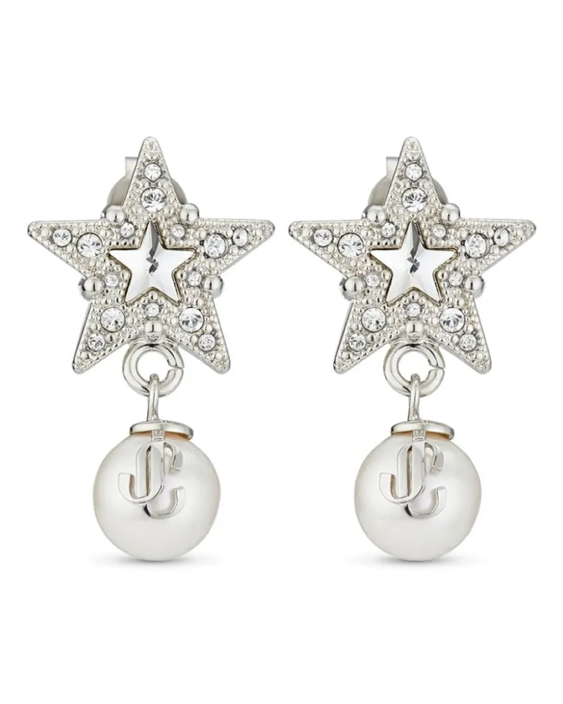 Jimmy Choo Ohrringe mit Kristall-Logo - Silber Silber