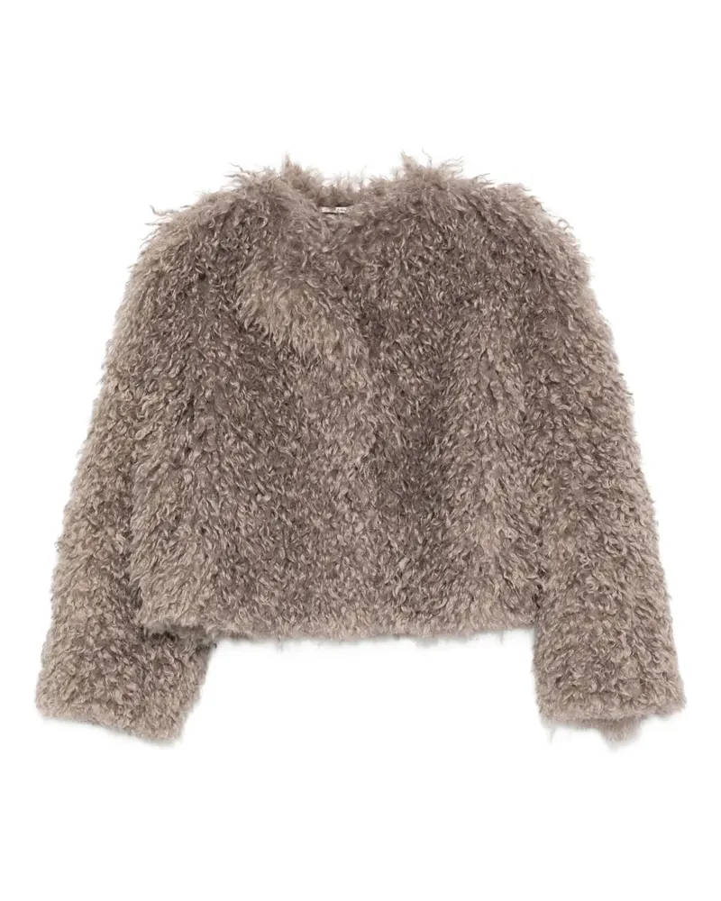 Tagliatore Cropped-Jacke mit Teddy-Struktur - Nude Nude