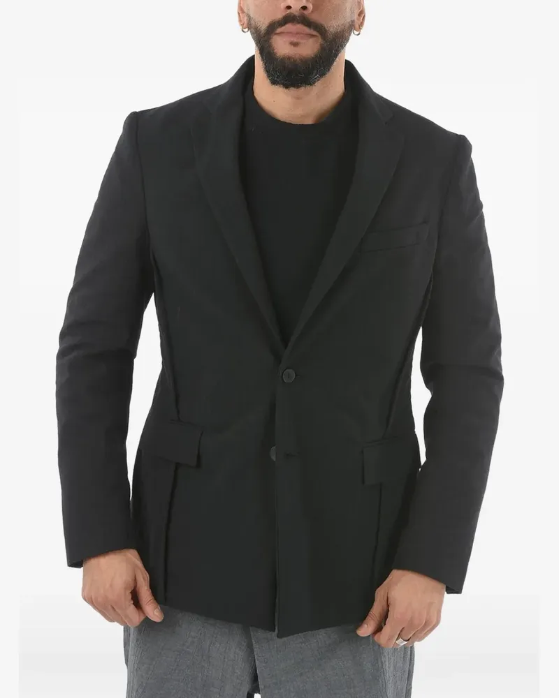 Ixos single-breasted flap-pocket blazer - Schwarz Schwarz