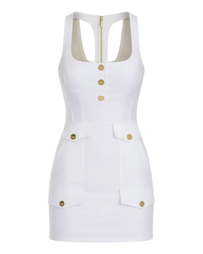 Elisabetta Franchi mini buttoned flap-pockets dress - Weiß Weiß