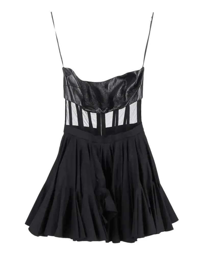 David Koma Minikleid aus Leder - Schwarz Schwarz