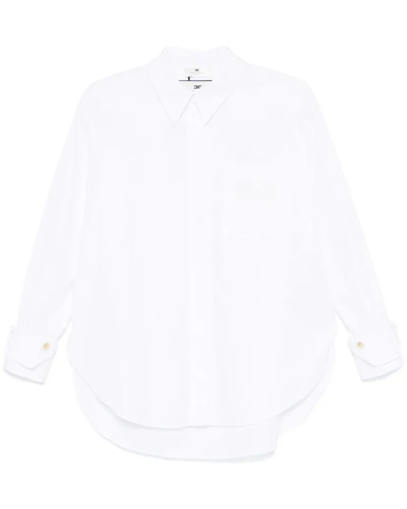 Elisabetta Franchi Popeline-Hemd mit Logo-Stickerei - Weiß Weiß
