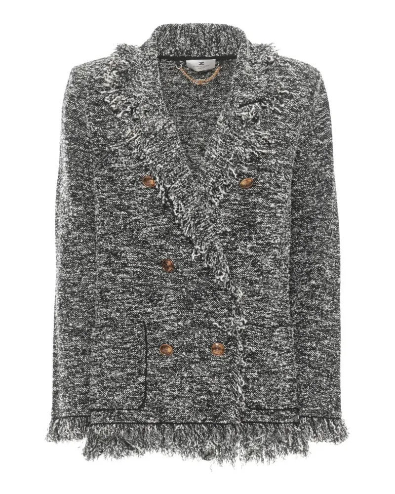 Elisabetta Franchi frayed double-breasted blazer - Schwarz Schwarz